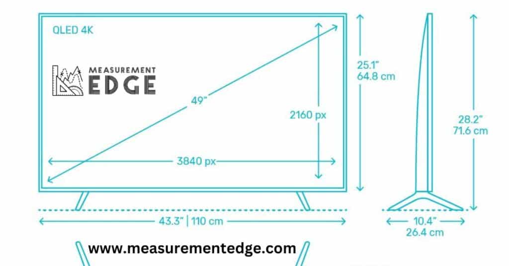 50 Inch TV Dimensions Standard Dimensions (Width x Height x Depth)