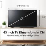 43 Inch TV Dimensions in CM