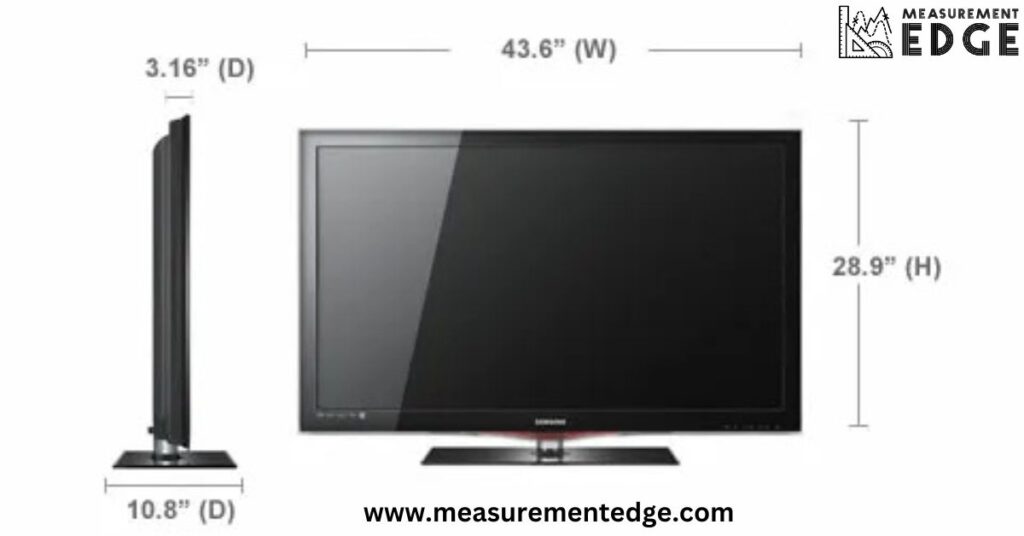 43 Inch TV Dimensions in CM